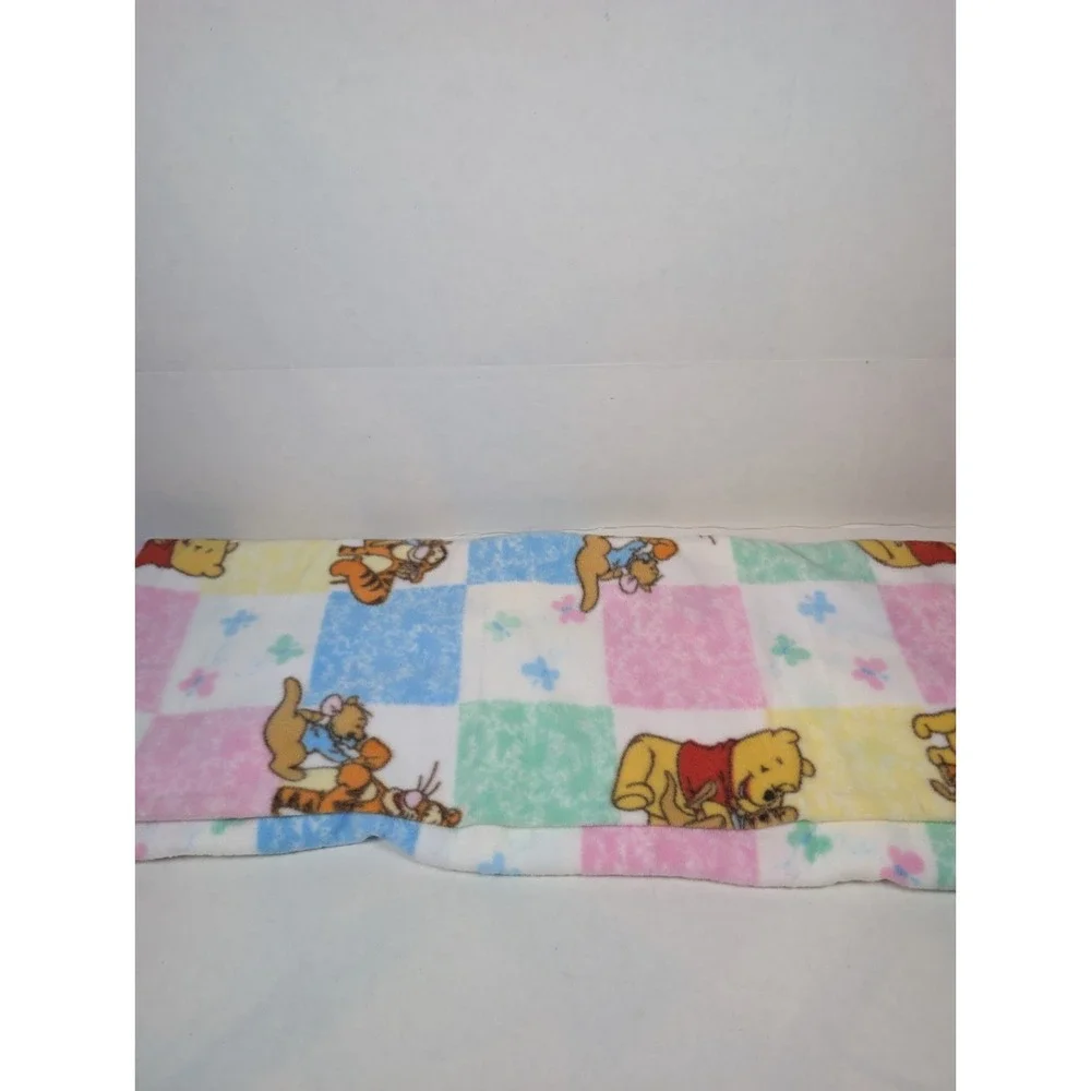 Disney Winnie the Pooh Tigger Fleece Fabric 3/4 Yard Pastel Patchwork Pink Blue